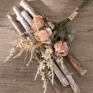 MW57894 ramos de flores de seda artificiales de rosas vintage para ramos de boda decoración de fiesta de jardín de casa