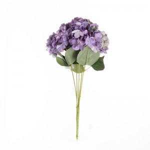 MW52715 kiváló minőségű mesterséges szövet öt virágos hortenzia csokor 18 színben elérhető esküvői dekorációhoz