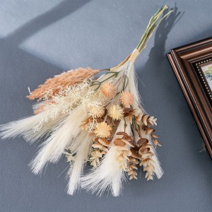 CF01324 Floral Bunch Artificial Home ໂຮງແຮມ Soft Installation Artificial Plants Fabric Pampas Plastic Eucalyptus Flcoked Astilbe