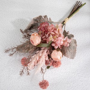 CF01204 Új dizájn műrózsa pitypang hortenzia csokor kerti esküvői dekorációhoz