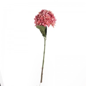 MW52714 Vải nhân tạo phổ biến Hoa cẩm tú cầu đơn Chiều dài tổng thể 63,5cm để trang trí sự kiện tiệc cưới