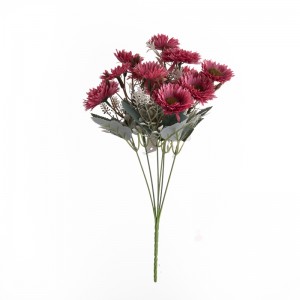 MW83507 Wholesale Artipisyal nga Tela 12 Flower Head Gerbera Bunch para sa Home Party Wedding Dekorasyon