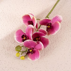 CL09002 Mākslīgie orhideju stublāji Real Touch Faux Phalaenopsis ziedu mājas kāzu dekorēšana 26,8 collu garš, 5 lieli ziedi