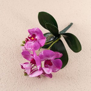 CL09004 인공 꽃 리얼 터치 미니 나비 난초 호접란 결혼식 홈 장식 꽃 정원을위한 가짜 잎을 남겨주세요
