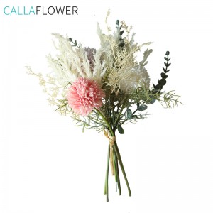 YC1002 Handmeade Astilbe Eucalyptus Artificial Pompom Bouquet Flower for Wedding Decoration Flowers & Wreaths CALLA Flower