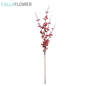 MW09924 Berry Branches Vase Red Artificial Berry Stems 62 cm For Christmas Decoration