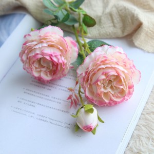 MW51010 Свадебные украшения Искусственные цветы Пыльно-розовые длинные шелковые розы с одиночными стеблями и бутонами