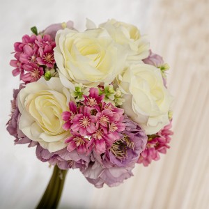 MW83111 信頼性が高く良いシルク布ブライダル ブーケ人工バラ蓮アジサイブライダル ブーケ花嫁の結婚式のための花を保持