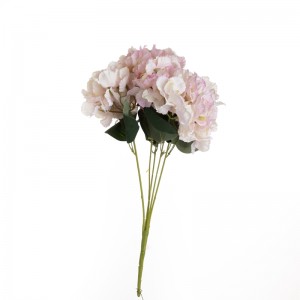 Bouquet d'hortensias à cinq fourches en tissu artificiel, longueur 46cm, pour fournitures de mariage, offre spéciale, MW52707