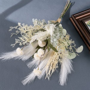 CF01323 Floral Arch Wedding Bouquet fleurs Dururirai Mariage Artificial Fabric Pampas Silk Dandelion Plastic Plant Eva Eucalyptus