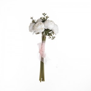 MW83503 Hot Selling Artificial 6 Head Fabric Camellia para sa Home Party Wedding Dekorasyon