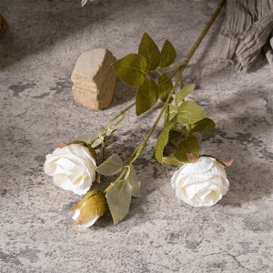 MW66008 Artificial Silk Flower Fall 2 Isi 1 Bud Rose Alaka maka DIY Wedding Bouquet Tebụl Centerpiece Ihe ndozi ụlọ
