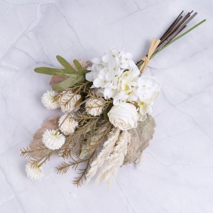 CF01204 Nytt design kunstig rose løvetann hortensia bukett for hage bryllup dekorasjon