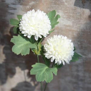 DY1-1087 ดอกไม้ประดิษฐ์ผ้าไหมสีขาว Dandelion พัฟดอกไม้ BAll สเปรย์ตกแต่งบ้าน