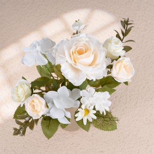 MW55507 Bouquet di rose autunnali Rose di seta di fiori artificiali per centrotavola per feste di nozze Decorazioni per portafiori con piombo su strada
