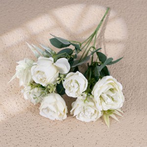 MW55506 Artificial Rose 7 heads Flowers Bouquet Silk Flower for Mothers Day Home Decor Bridal Wedding Party Festival Decor