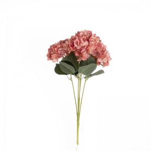 MW52715 Hoë kwaliteit kunsmatige stof vyf blomkop hortensia bos 18 kleure beskikbaar vir trou versiering