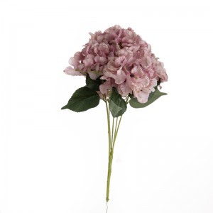 MW52707 Tela artificial de venda calenta de cinc hortensies bifurcades de llargada de 46 cm per a subministraments de casament