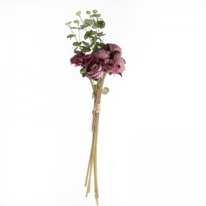 MW83511Bouquet di fiori artificialiRanuncoloFiore decorativo di alta qualitàBouquet da sposa