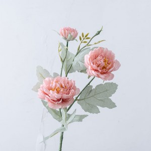 MW64234 Stor silke kunstig rosa peonarrangement Tre blomster Brude bryllup blomsterbukett