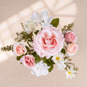 MW55507 Ramo de rosas de otoño Rosas de seda de flores artificiales para decoración de estante de flores de plomo