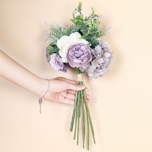 MW66781 Hot-selling silk latex christmas ribbon artificial peony bouquet flower for wedding decoration