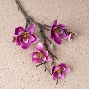 YC1025 Professional Franlica yek kulîlka magnolia kulîlka sûnî ya kulîlka dawetê