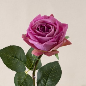 MW60004 Конкурентна цена 53cm Рачно изработена ткаенина со единечно стебло Хидратантна роза од вистински допир за декорација на свадбен дом Подарок