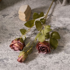 MW66008 flor de seda artificial otoño 2 cabezas 1 rama de rosa para bricolaje ramo de boda centro de mesa decoración del hogar