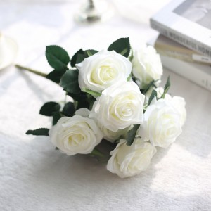 MW23313 Fo flè Wholesale Swa Rose flè Bouquet dekoratif flè atifisyèl