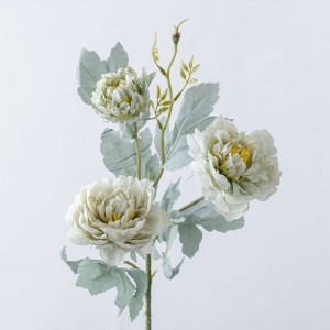 دسته گل عروس عروسی مدل سه گل گل صد تومانی مصنوعی ابریشم بزرگ MW64234