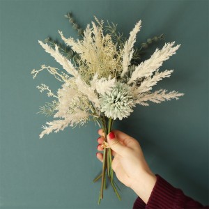 YC1002 Handmeade Astilbe Eukalyptus Künstlicher Pompon-Blumenstrauß für Hochzeitsdekoration, dekorative Blumen und Kränze, CALLA-Blume