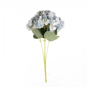 MW52715 kiváló minőségű mesterséges szövet öt virágos hortenzia csokor 18 színben elérhető esküvői dekorációhoz