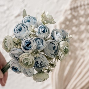 MW83113 Artificial Flower Bouquet Rose ຂອງຂວັນວັນວາເລນທາຍທີ່ນິຍົມ ດອກໄມ້ຜ້າໄຫມ