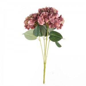 MW52715 tissu artificiel de haute qualité cinq têtes de fleurs hortensia bouquet 18 couleurs disponibles pour la décoration de mariage