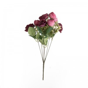 MW83504 Изкуствена тъкан Mullein Rose Bunch Предлага се в 5 цвята за декорация на дома Сватбена декорация