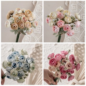 MW83113 Artificial Flower Bouquet Rose Ihe onyinye ụbọchị Valentine ewu ewu Okooko osisi silk