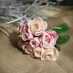 GF12504 kiwanda cha maua bandia rose bouquet ya mapambo ya harusi ua bibi harusi alifanya nchini China