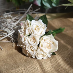 GF12504 tvornica umjetnog cvijeća buket ruža svadbena dekoracija cvijet nevjesta napravljena u Kini