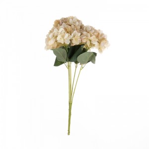 MW52715 High Quality Artificial Fabric V Flower Head Hydrangea Bunch 18 Colors Available for Wedding Decoration