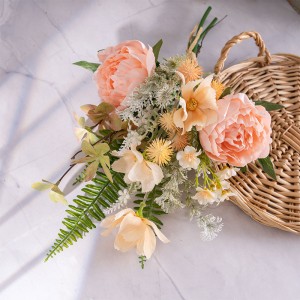 CF01333 אדמונית מלאכותית Forsythia זר פרחי משי בציר חתונה זר חתונה אביב סידורי פרחים לעיצוב משרד ביתי