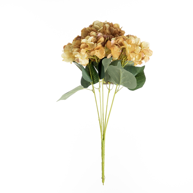 MW52715 Teixit artificial d'alta qualitat de cinc capçals de flors d'hortensia 18 colors disponibles per a la decoració del casament