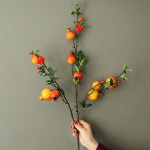 MW76602 9 Heads Artificial Fruit Red/Yellow Pomegranate Branch For Home Decoration