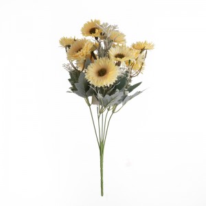 MW83507 Fabric Artificial Fabric 12 Flower Head Gerbera Bunch for Home Party Wedding Decoration