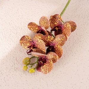 CL09002 Hastes de orquídea artificial toque real falso Phalaenopsis flor decoração de casamento para casa 26,8 polegadas de altura 5 flores grandes