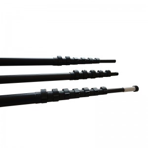 Long Reach 55ft Telescopic Carbon Fiber Pole With High Pressure Cleaning Systems