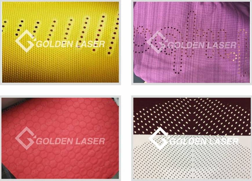 Galvo laser perforating textile samples