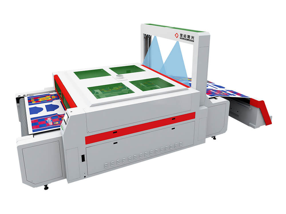 เครื่องตัดเลเซอร์ผ้าพิมพ์ดิจิตอลสำหรับเสื้อผ้าระเหิด