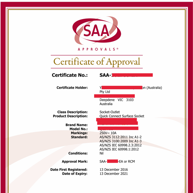 SAA APPROVALS