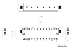 Φίλτρο 5G Bandpass Cavity που λειτουργεί από 3,5-5GHz JX-CF1-35005000-11J